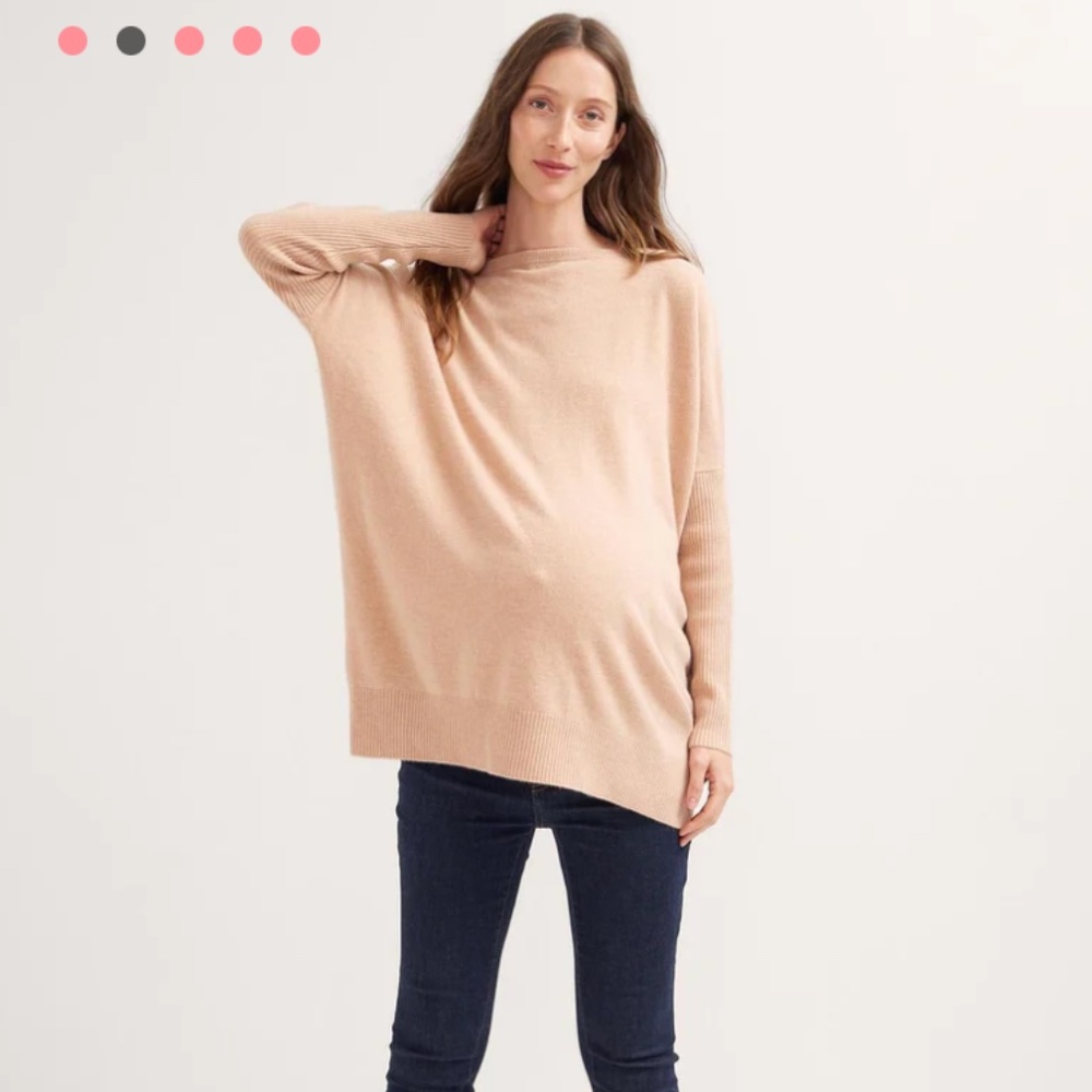 New HATCH The Nadine warm cozy soft sweater Maternity wool cashmere camel